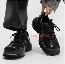 Scarpe uomo plateau stringate ecopelle punta quadrata comode casual booster