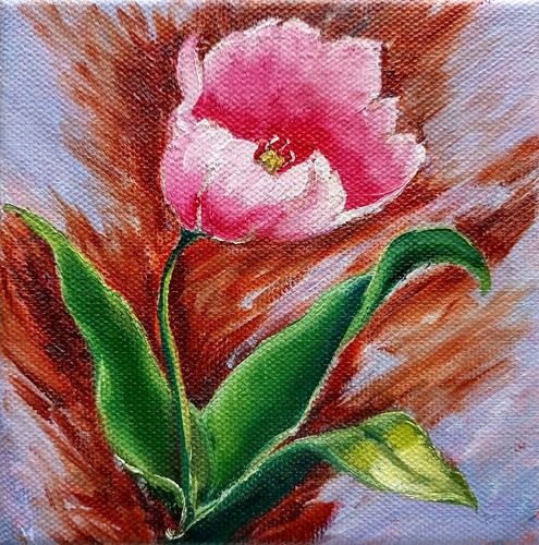 Quadro olio fiore tulipano - quadro,
