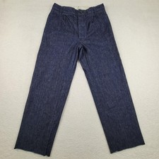 Due Pantaloni Jeans Uomo Valle Uomo 30 Blu Denim Bottoni Fly Made Italy Anticato