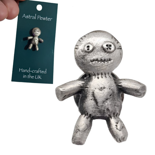 Voodoo doll pewter - pewter, badge