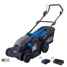 Rasaerba 38cm 2 batterie 2.0Ah + doppiocaricabatterie ixes Scheppach bc-mp380-x