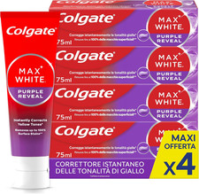Dentifricio Sbiancante Max White Purple Reveal 4 Confezioni Da 75 Ml I per Denti