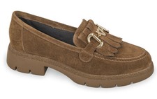 VALLEVERDE V49552 MOCASSINO SLIPON SCARPE DA INFILARE DONNA SUEDE CUOIO