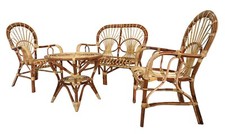 Salotto in vimini rattan rinforzato per interno ed esterno - Vintage ed elegante