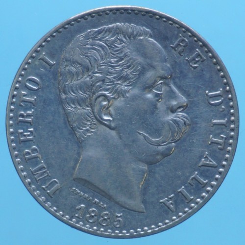 Umberto lire 1885 argento - umberto, 2