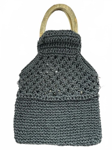 Borsa all uncinetto grigia - all'uncinetto,