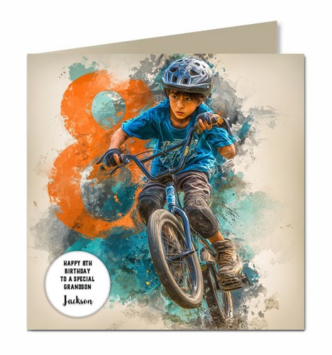 Biglietto compleanno bici - biglietto, 8°