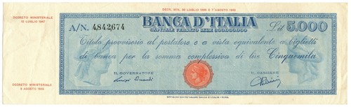 5000 lire 1947 r2 - 5000, 12/07/1947