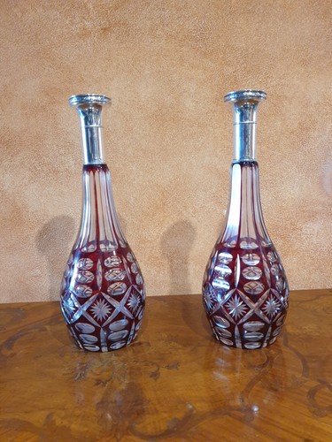 Coppia bottiglie cristallo - , di