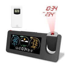 Sveglia Digitale LCD Display Proiezione Meteo Snooze Temperatura Umidità