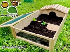 TERRARIO CASETTA CON LATO A VISTA PER TARTARUGHE 82x40x20 IN LEGNO PER ESTERNO