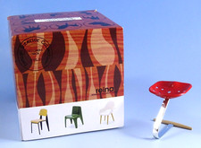 Sedia miniatura casa delle bambole moderna MCM Reina 1:12 Mezzadro Archille Castiglioni