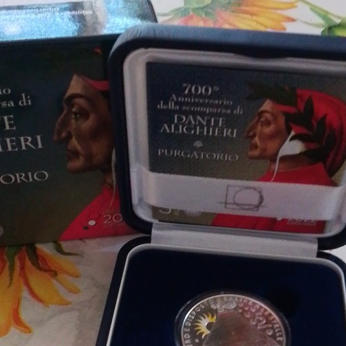 Moneta commemorativa dante - moneta,