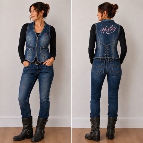 Harley davidson denim gilet - harley,