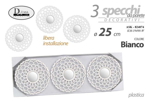 Set specchi parete - set, 3