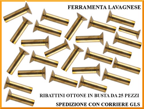 Ribattini ottone testa - ottone,