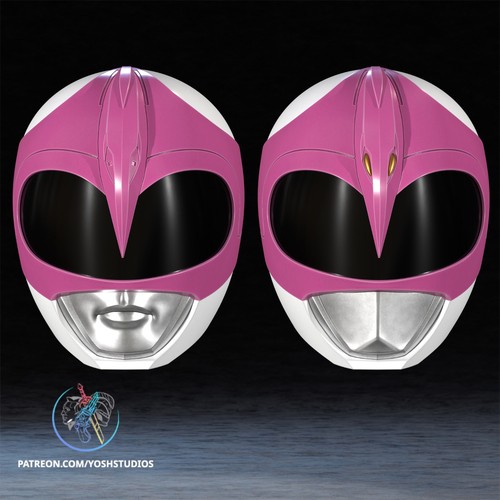 Casco power rangers rosa - casco,