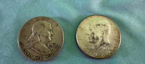 1958 franklin mezzo dollaro - mezzo,