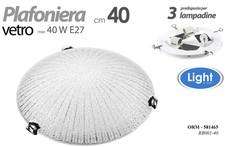 PLAFONIERA 40cm APPLIQUE ROTONDA PARETE LAMPADARIO 3 LUCI 40W STILE CRISTALLO
