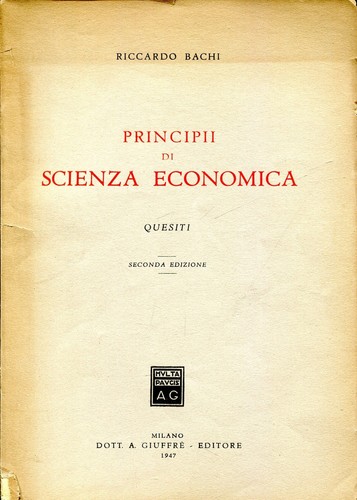 Riccardo bachi principi di - bachi, =