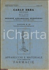 1946 MILANO Listino apparecchi scientifici Carlo ERBA