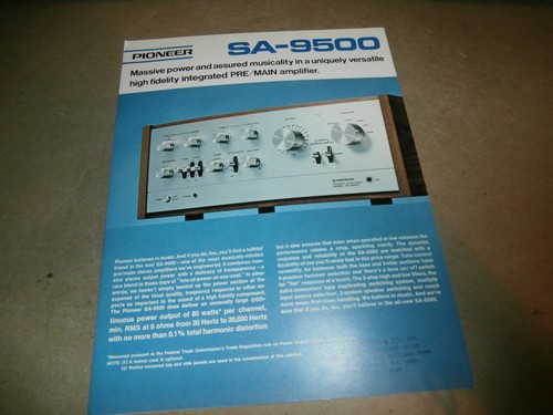 Brochure pioneer 9500 - pioneer, sa-9500