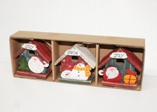 3 casetta pallina decorazione addobbo albero di Natale Christmas Babbo Natale