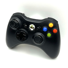 CONTROLLER Microsoft XBOX 360 ORIGINALE WIRELESS Nero TESTATO - JOYSTICK - PAD