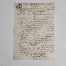 1830 Manoscritto Con Calligrafia Bellissima su Carta Bollata 30 Cent della Compa