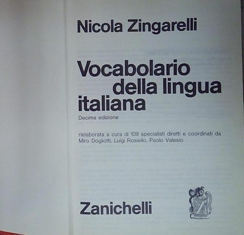 Zingarelli vocabolario della - zingarelli,