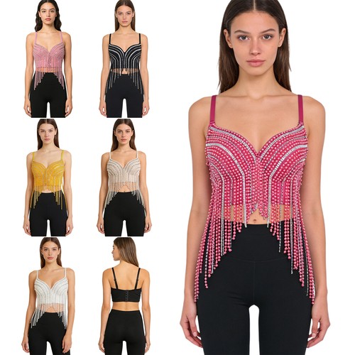Womens top rhinestones vest - womens,
