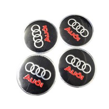 4 Coprimozzo Adesivi  per AUDI 56 mm A1 A3 A4 A6 Q5 Q7 Fregi Borchie Cerchi Lega