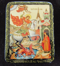 SCATOLA DI LACCA RUSSA " SAN