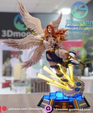 Kit modellino scala in resina Angemon Digimon stampa 3d non verniciato