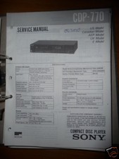 Service manual sony - manual, cdp-770