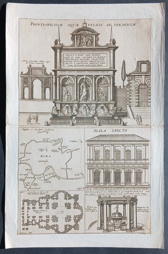 Stampa antica acquaforte roma - stampa,