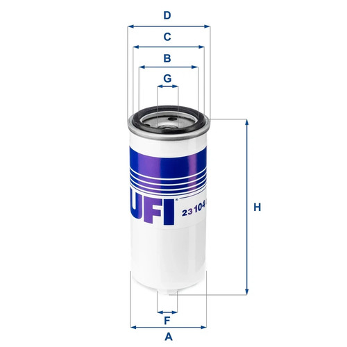 Filtro olio ufi 104 - filtro, 23.104.00