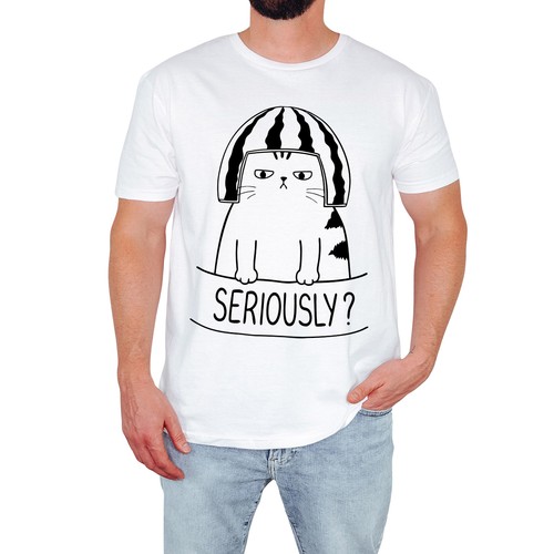 Shirt uomo gatto divertente - uomo,