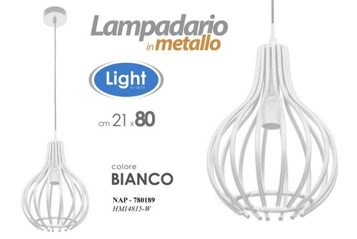 Lampadario metallo bianco - metallo,