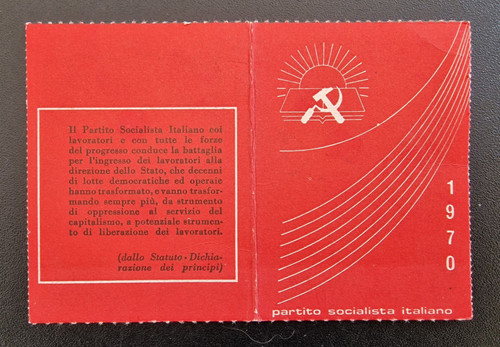 Tessera politica del - del, partito