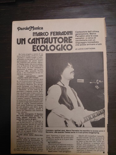 Clipping marco ferradini 1979 - marco,