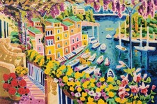 Athos Faccincani SerigrafiaTra Luci e sole sul golfo di Polignano