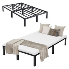 Base per letto singolo struttura acciaio nero rete a doghe con/senza materasso