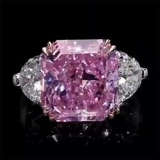 4Ct Ascher Cut Pink Sapphire