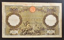 Banconota Banca D'Italia 100 Lire Capranesi Aquila Romana Anno 2 novembre 1937
