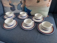 Vintage Set 6 Tazze 6 Piattini Tazza Porcellana Ginori Ariston Italy