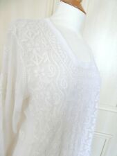 Top/Copricostume da spiaggia stile caftano ricamato - UK12