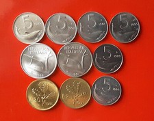 LOTTO DI 10 MONETE DIVERSE DA 5, 10, 20 LIRE - FDC DA ROTOLINO [10_005]