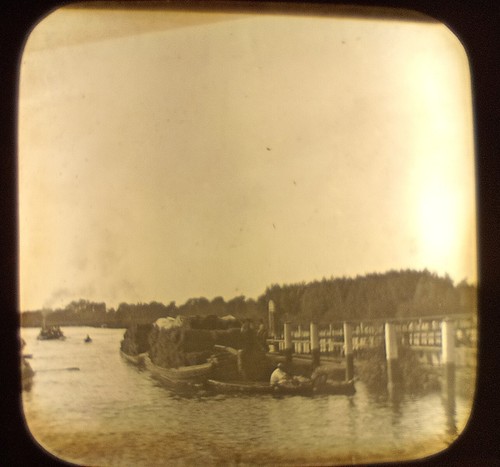 Magic lantern slide - lantern, ferry