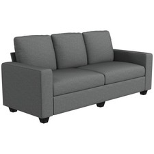 HOMCOM Divano Moderno 3 Posti in Tessuto con Cuscini, 237x94x102cm, Grigio